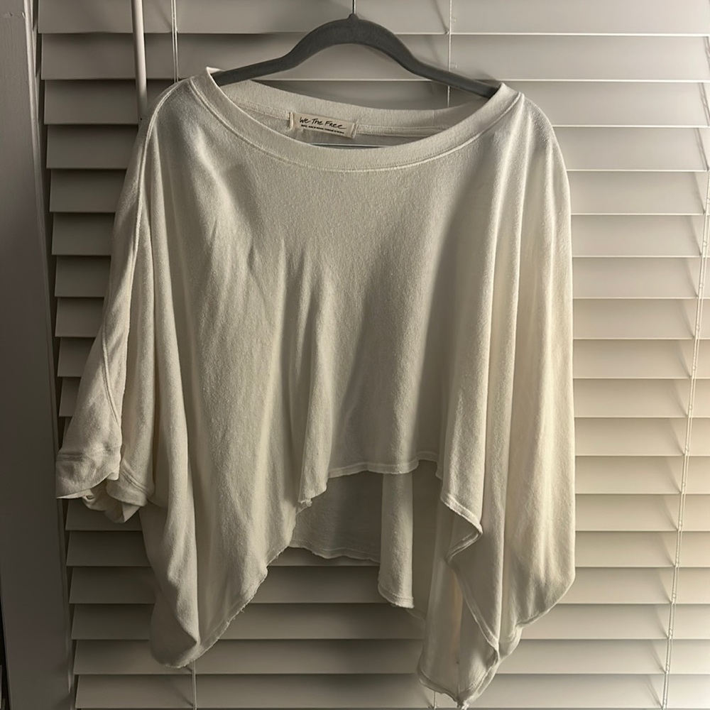 Free people flowy cropped white tshirt